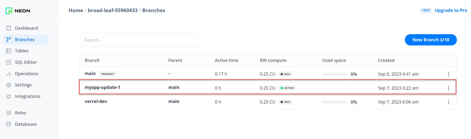 Neon preview deployment branch